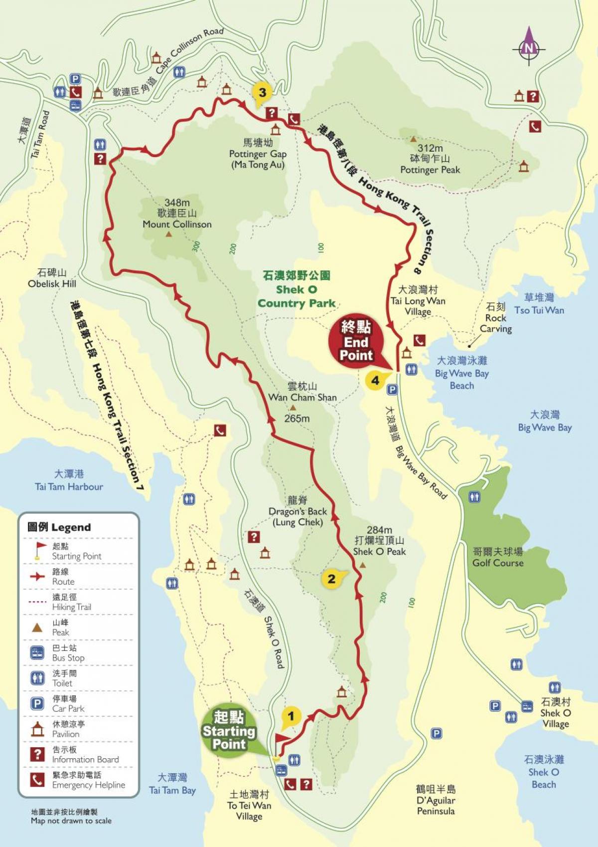 planinarenje mapu Hong Kong