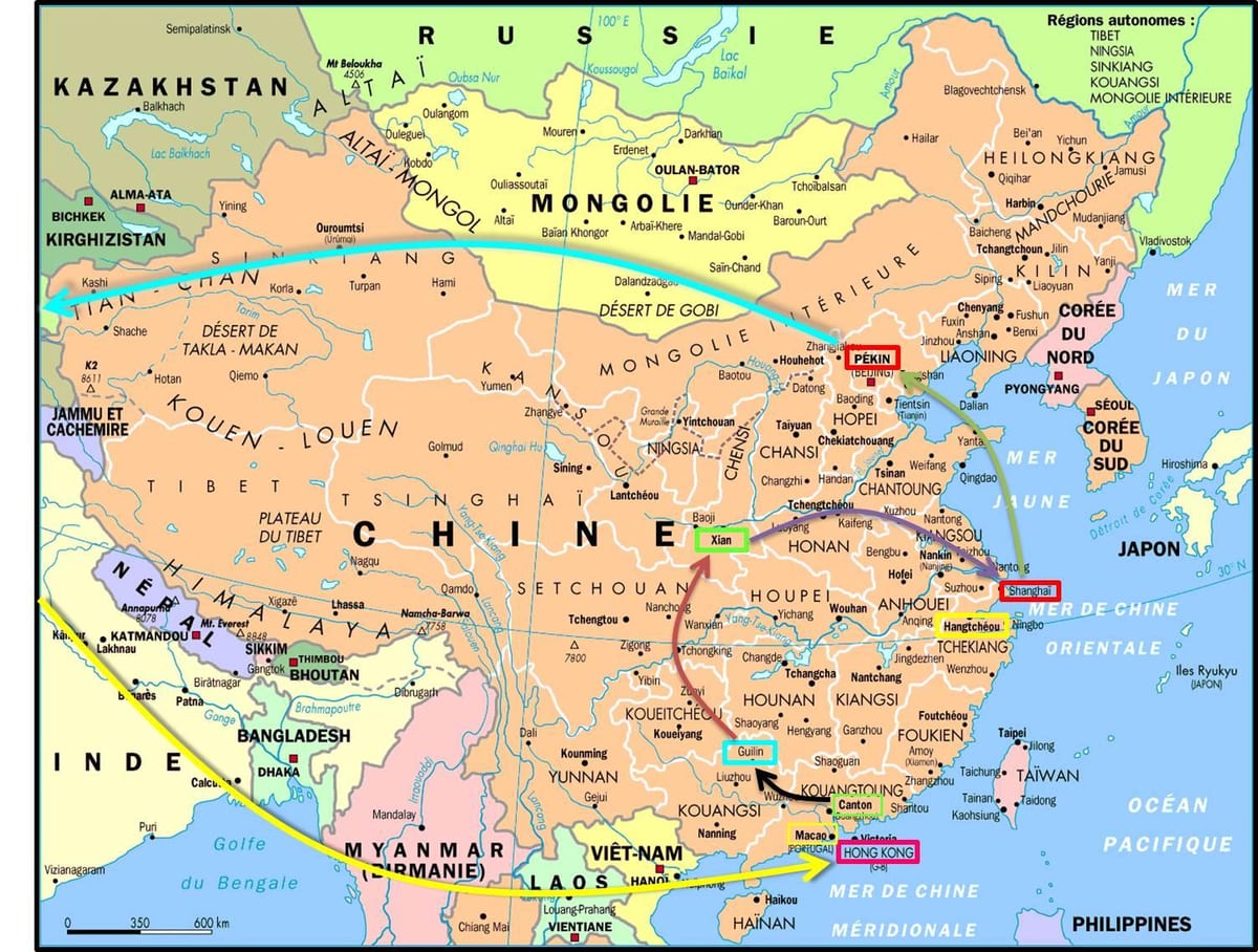 Šangaju u Hong Kong mapu