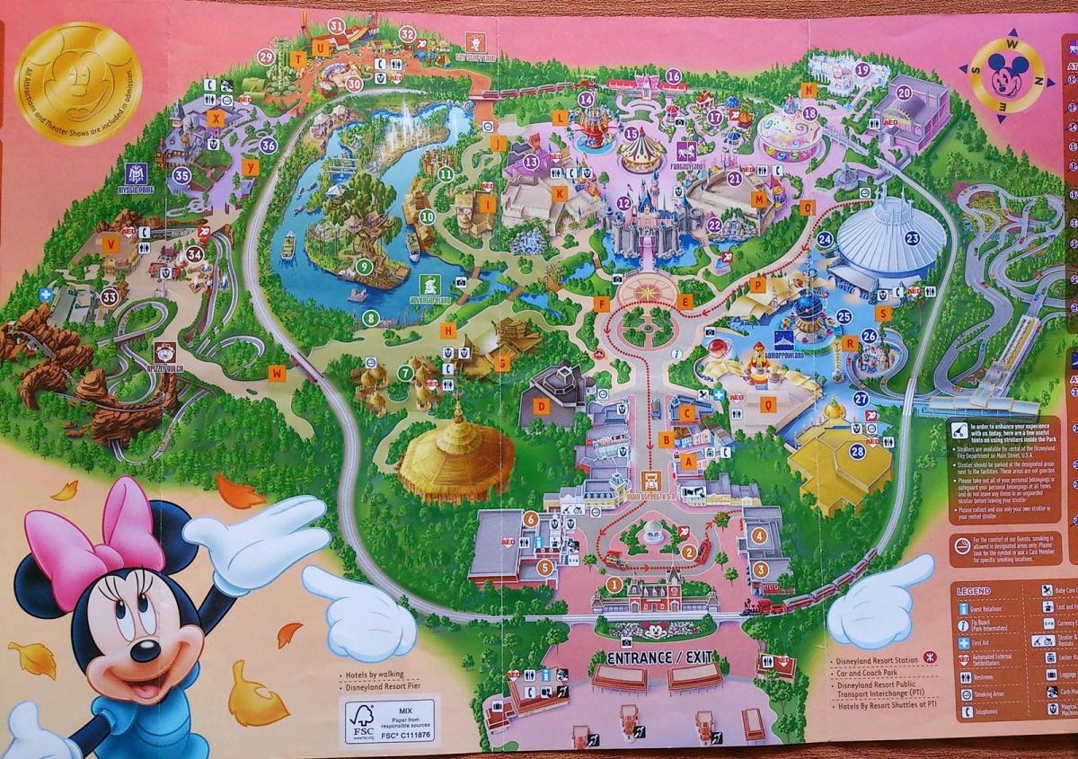 Hong Kong Disney mapu