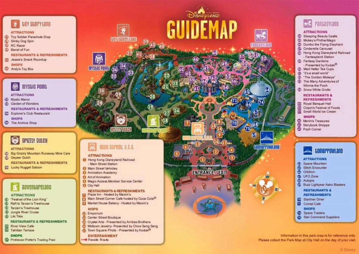 Hong kongu Disneyland mapu