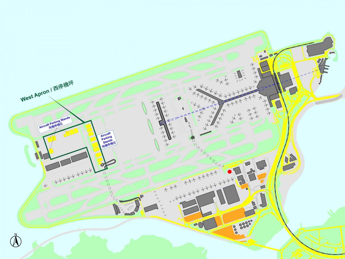 Hong Kong međunarodni aerodrom mapu