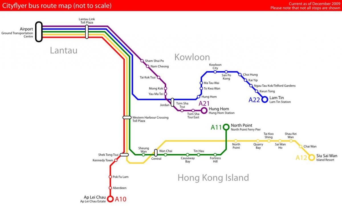 Hong Kong autobusnu rutu mapu