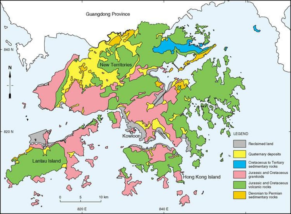 geološke mapu Hong Kong