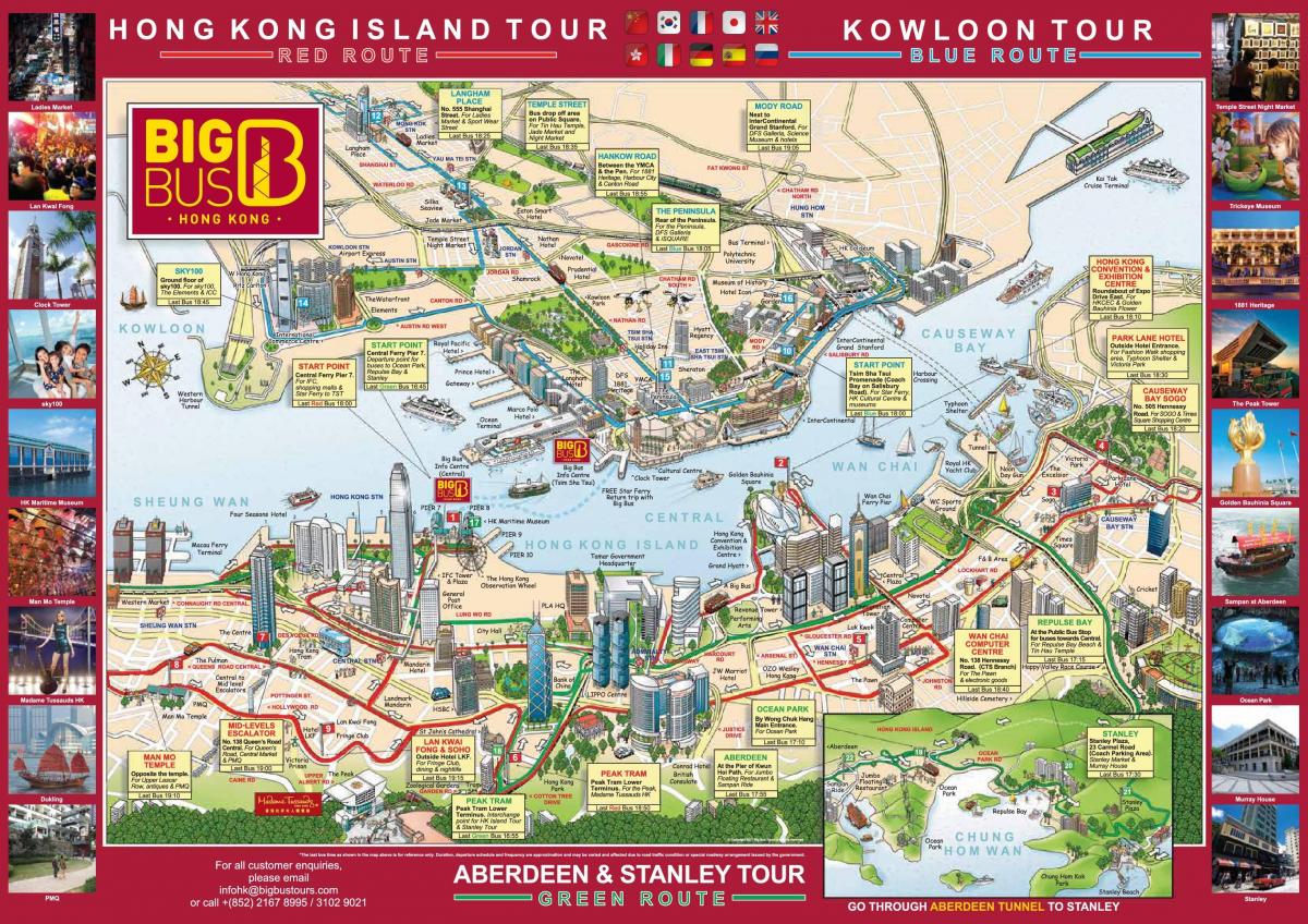 hop na hop sa autobusa Hong Kong mapu