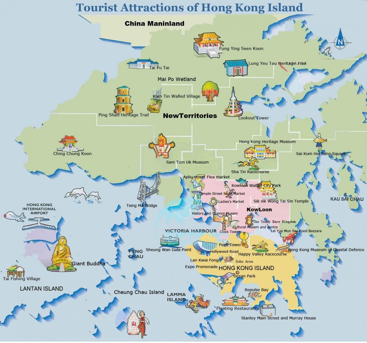 mapa Hong Kong ostrvo