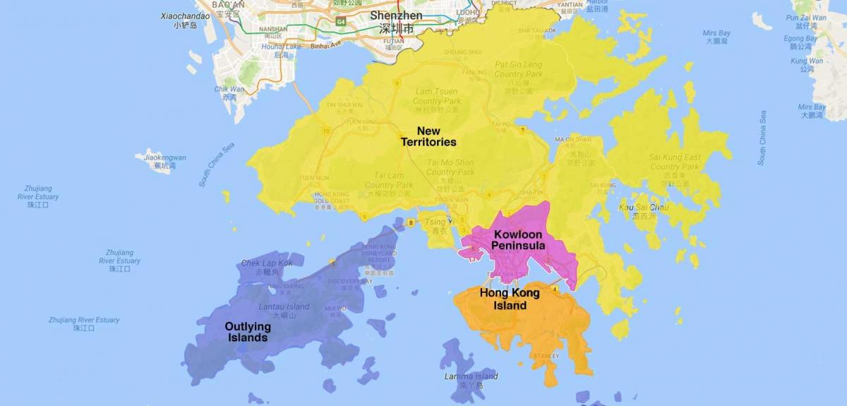 mapa Hong Kong oblast