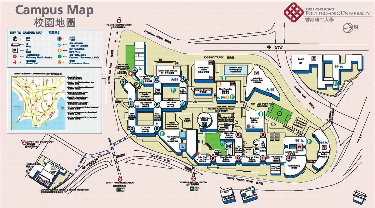 mapa Hong Kong politehničkog univerziteta