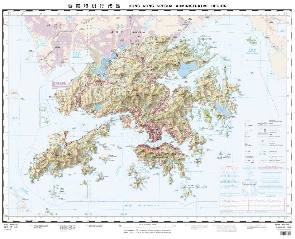 topografska mapa Hong Kong