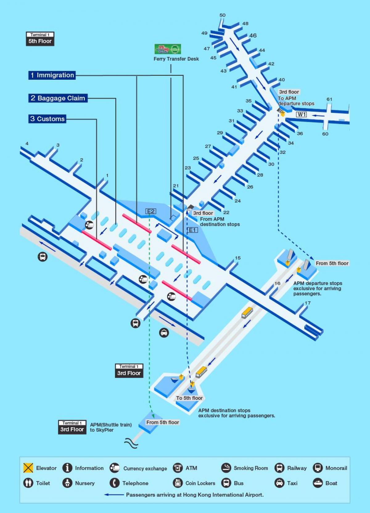 Hong Kong aerodrom vrata mapu