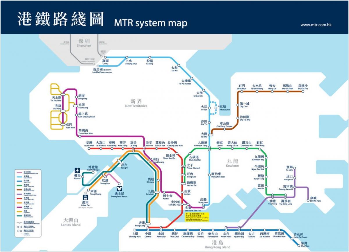 Hong Kong cijev mapu