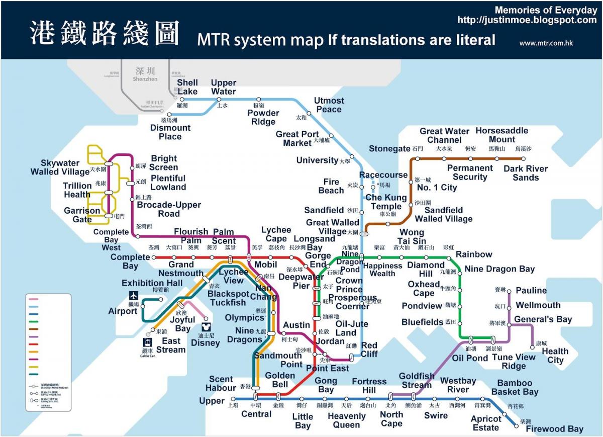 Hongkong mapa metroa