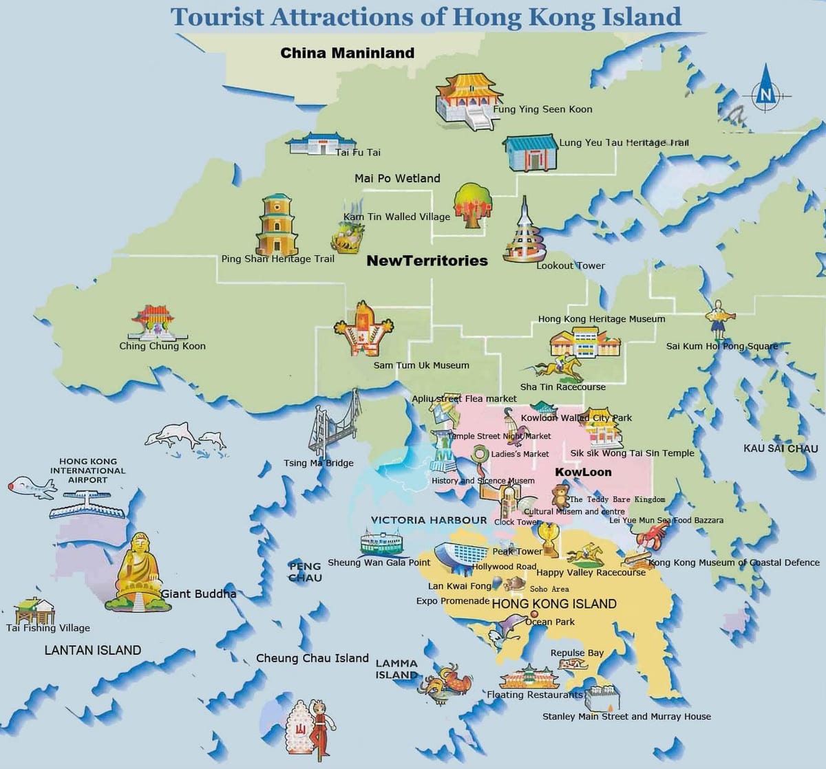 Hong Kong karta za turističke