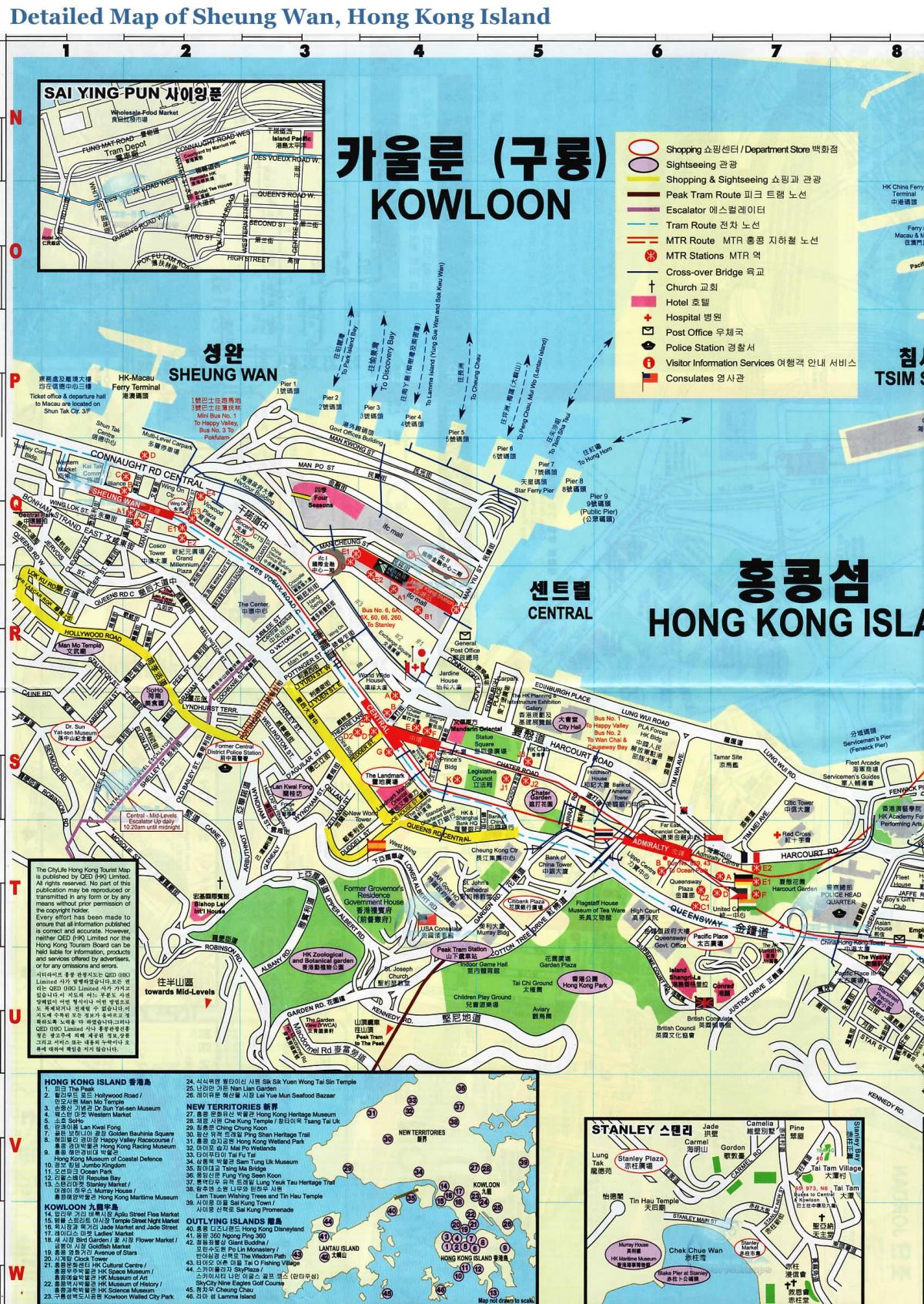 mapa Sheung Wanu Hong Kong