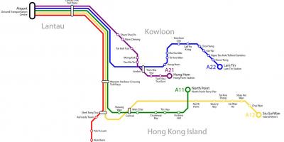 Hong Kong autobusnu rutu mapu