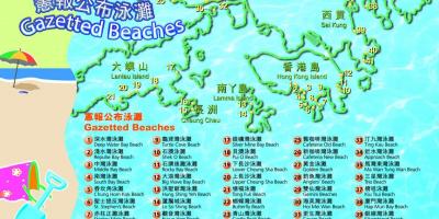 Mapa Hong Kong plaže