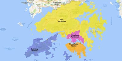 Mapa Hong Kong oblast