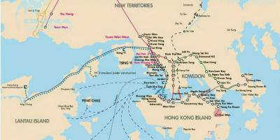 Hong Kong trajekt mapa puteva